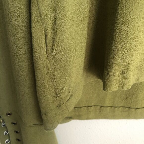 Revolve FREE PEOPLE JUMP TO THE BEAT Tie Neck Stud Detail Bell Sleeve Boho Top - Picture 9 of 12